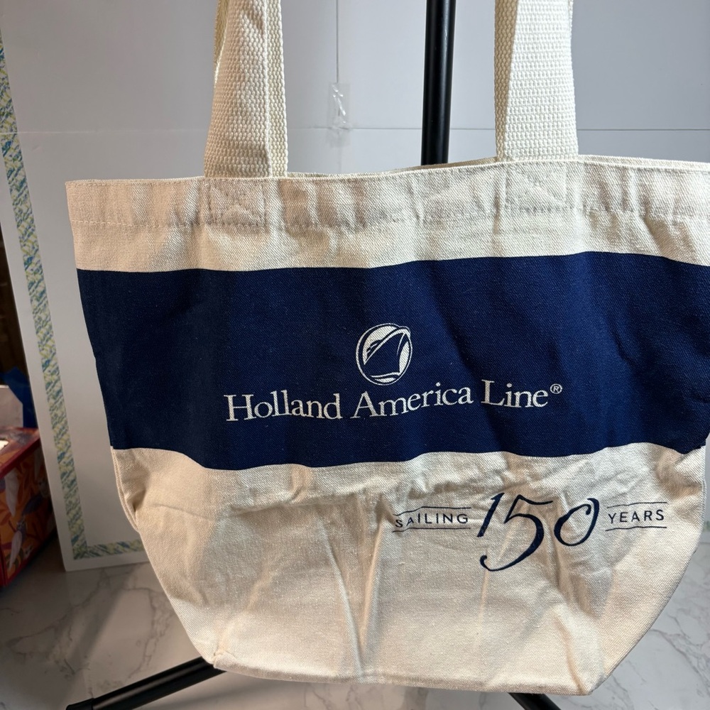 Holland America Line 150 Years, Canvas Tote Bag in Navy & Cream